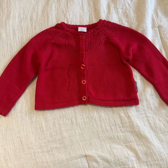 Polarn O. Pyret Baby Girl Red Holiday Cardigan Wool Size 1-1.5 yrs 12-18 months - Picture 14 of 14